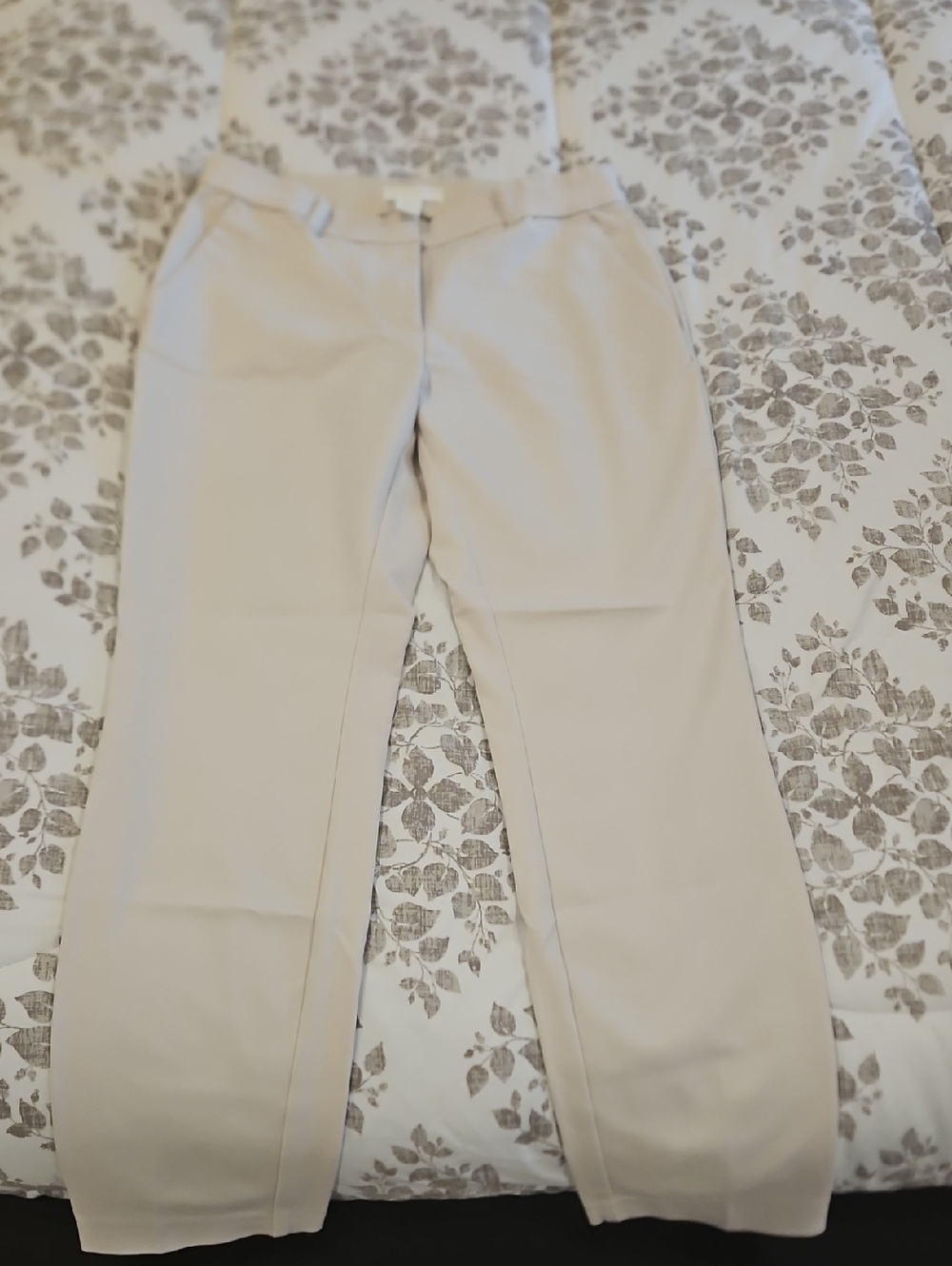 H&M Light Beige Straight-Leg Women's Trousers